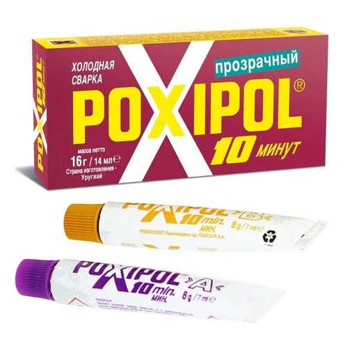 Холодная сварка Poxipol, двухкомпонентный, прозрачный, 14 мл, 21 грамм в Газпромнефть
