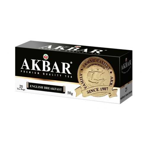 Чай Akbar English Breakfast, черный, 25 пакетиков в Газпромнефть