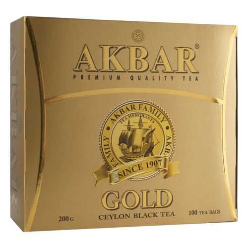 Чай черный Akbar gold цейлонский 100 пакетиков в Газпромнефть