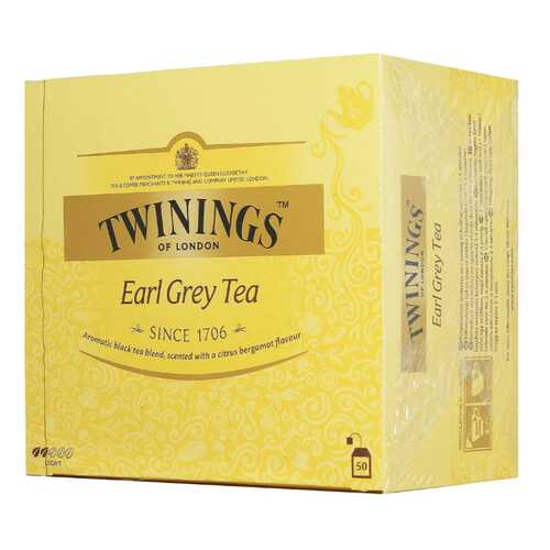 Чай черный Twinings эрл грэй байховый с ароматом бергамота пакетированный 50 пакетиков в Газпромнефть