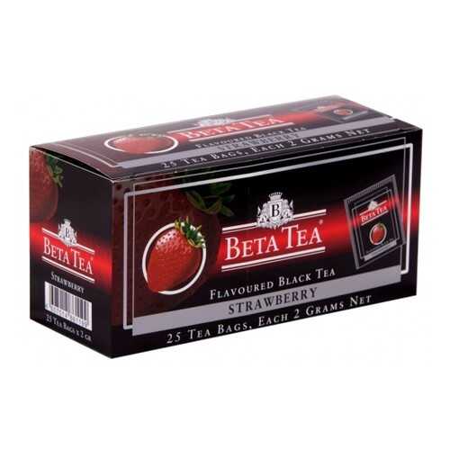 Чай черный в пакетиках для чашки Beta Tea клубника 25*2 г в Газпромнефть