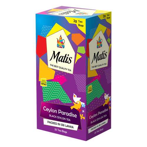 Чай черный в пакетиках для чашки Матис Ceylon Paradise 25*2 г в Газпромнефть