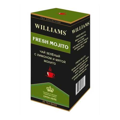 Чай Williams Fresh Mojito, зеленый с лимоном и мятой мохито, 25 пакетиков в Газпромнефть