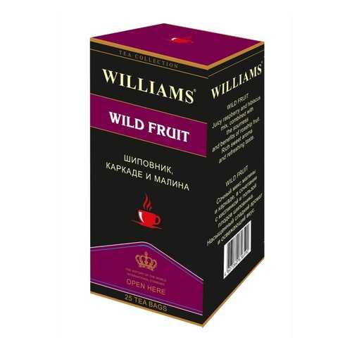 Чай Williams Wild Fruit, шиповник, каркаде, малина, 25 пакетиков в Газпромнефть