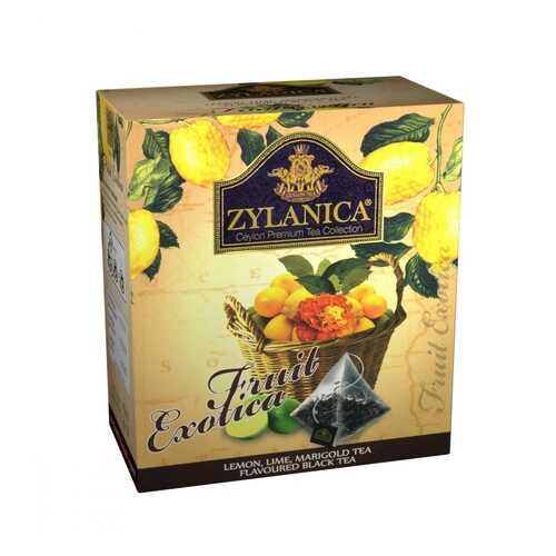 Чай Zylanica Fruit Exotica черный с лимоном лаймом лепестками календулы 20 пирамидок в Газпромнефть