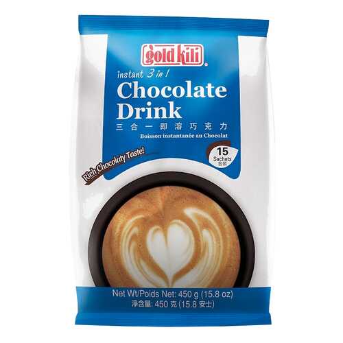 Горячий шоколад Chokolate Drink 3в1 Gold Kili 15 стиков по 30 г в Газпромнефть