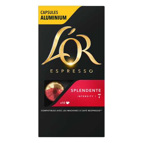 Капсулы L’OR Espresso Splendente для кофемашин Nespresso 10 капсул в Газпромнефть