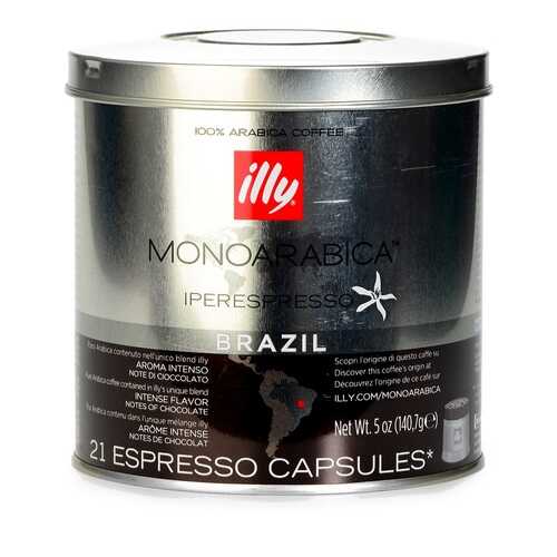 Кофе в капсулах Illy Brazil средней обжарки 21 капсула банка Италия в Газпромнефть