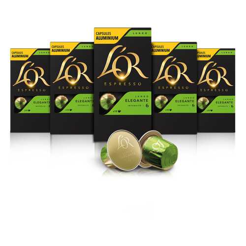 Набор кофе в капсулах L’OR Espresso Lungo Elegante 10 упаковок в Газпромнефть