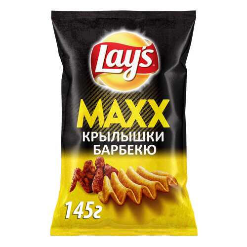 Картофельные чипсы Lays maxx куриные крылышки барбекю 145 г в Газпромнефть