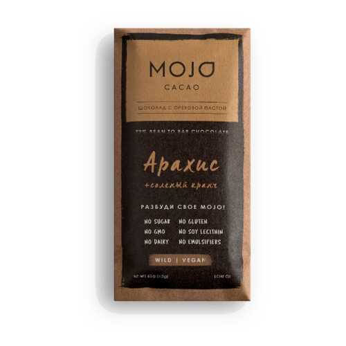 Горький шоколад 72% Mojo Cacao с шоколадно-ореховой пастой со вкусом арахис в Газпромнефть