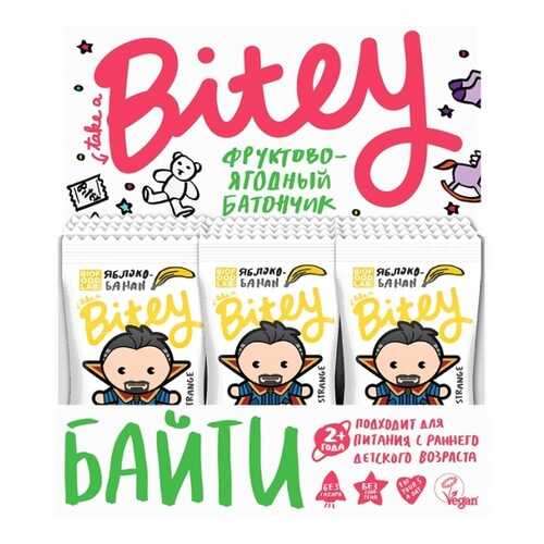 Батончик Фруктово-ягодный Bitey Яблоко-Банан 30 штук 25гр в Газпромнефть