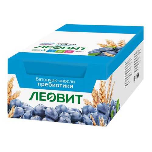 Батончик-мюсли Леовит с черникой и лютеином шоубокс 26 шт по 30 г в Газпромнефть