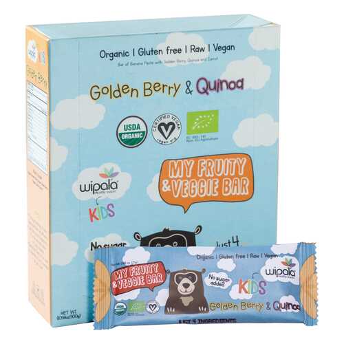 Фруктово-овощные батончики Wipala Snacks физалис-киноа 12 шт по 25 г в Газпромнефть