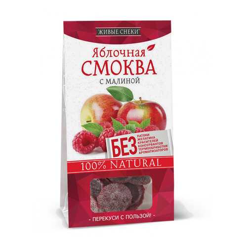 Яблочная смоква Живые снеки с малиной 4*60 г в Газпромнефть