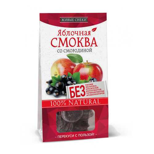 Яблочная смоква Живые снеки со смородиной 4*60 г в Газпромнефть