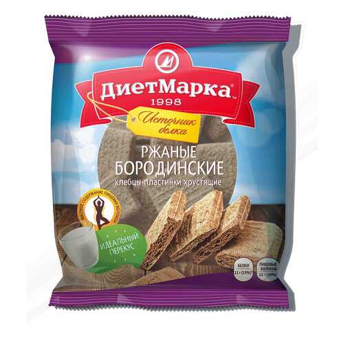 Хлебцы-мини пластинки хрустящие ДиетМарка ржаные бородинские 75 г в Газпромнефть