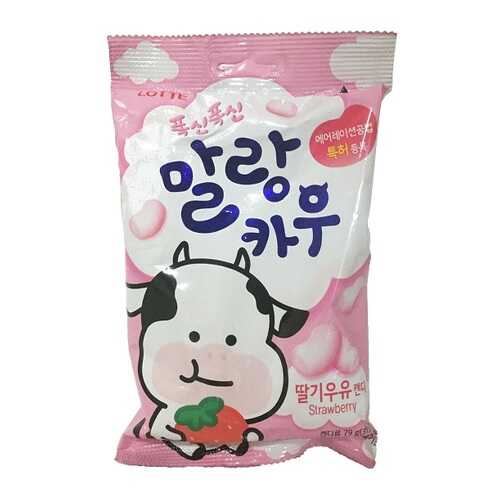 Карамель Лотте Malang Cow Strawberry Milk Лотте 79 г Южная Корея в Газпромнефть