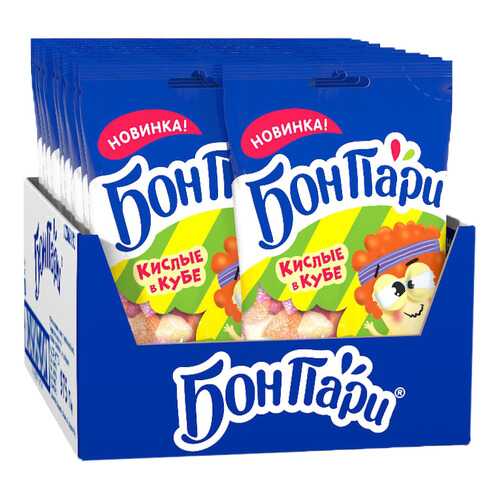 Суфле Бон Пари кислые в кубе со вкусом фруктов 15 шт по 65 г в Газпромнефть