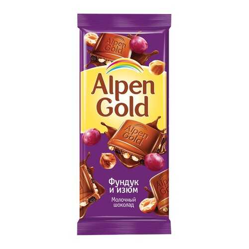 Шоколад ALPEN GOLD молочный фунд/изюм 90г*5 шт в Газпромнефть