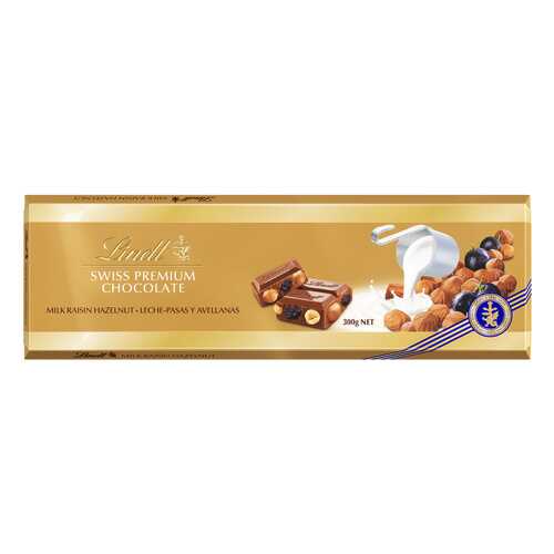 Шоколад молочный Lindt с изюмом и фундуком 300 г в Газпромнефть