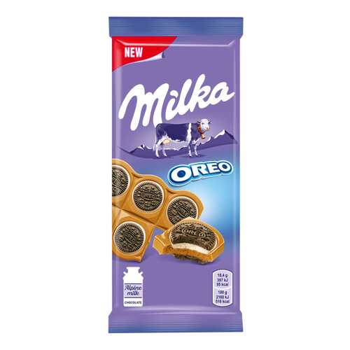 Шоколад молочный Milka печенье орео со вкусом ванили 92 г в Газпромнефть
