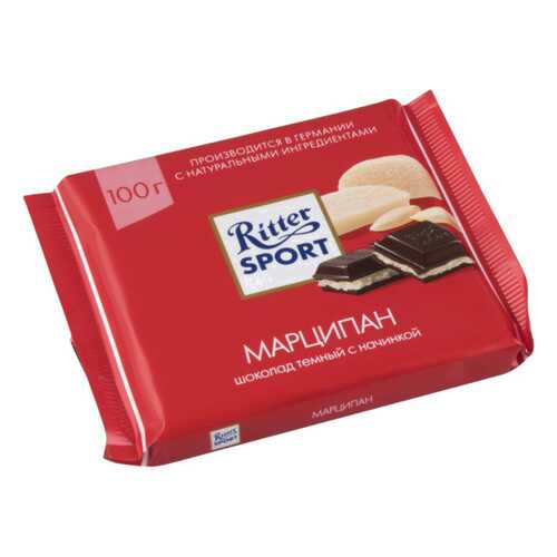Шоколад тёмный Ritter Sport с начинкой марципан 100 г в Газпромнефть