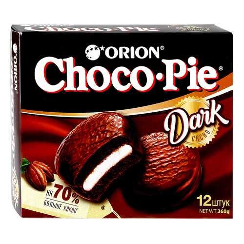Пирожное Orion Choco Pie Dark в глазури 12 шт 30 г в Газпромнефть