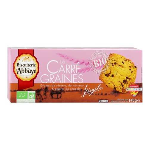 Печенье Biscuiterie de lAbbaye Le Carre Graine BIO кунжут-подсолнечник-шоколад 140 г в Газпромнефть