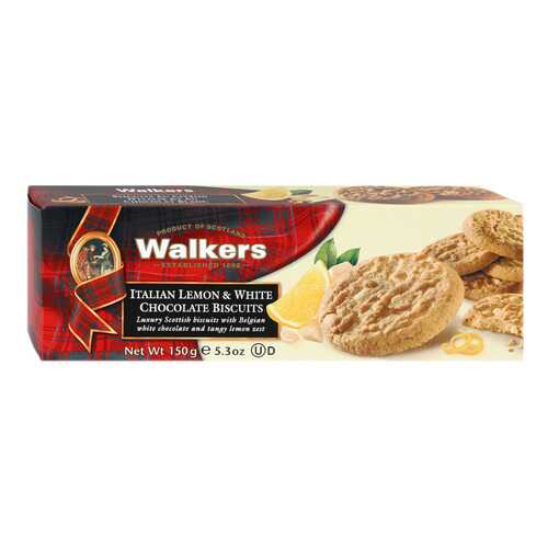 Печенье Walkers Итальянский лимон и белый шоколад 150 г Великобритания в Газпромнефть