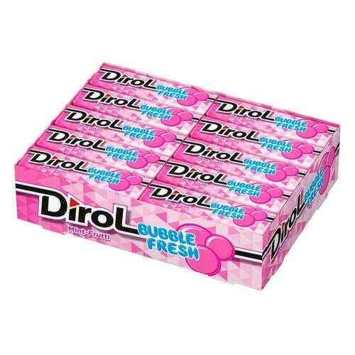 DIROL BUBBLE FRESH жевательная резинка мята фрукты 13,6г по 30 шт в Газпромнефть