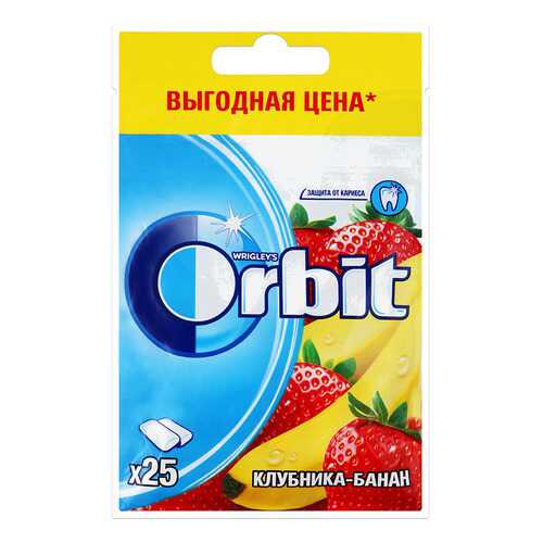 Orbit Клубника-Банан пакет 25 драже по 34г в Газпромнефть