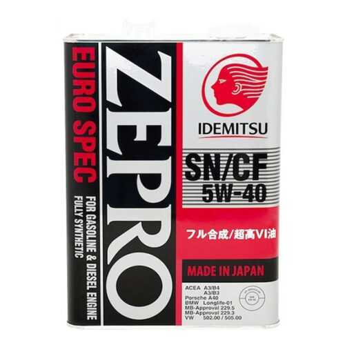 IDEMITSU Масло Моторное Idemitsu Zepro Euro Spec 5w40 Синтетическое 4 Л 1849004 в Газпромнефть
