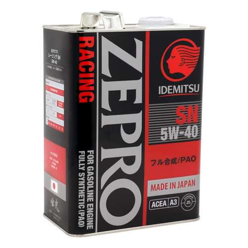 Масло Моторное Idemitsu Zepro Racing Sn 5w-40 4l IDEMITSU арт. 3585041 в Газпромнефть