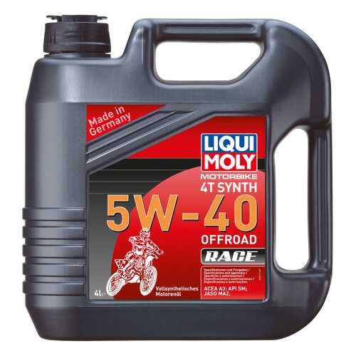 Моторное масло Liqui moly Motorbike 4T Synth Offroad Race 5W-40 4л в Газпромнефть