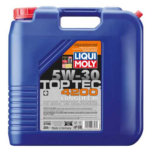 Моторное масло Liqui moly Top Tec 4200 5W-30 20л в Газпромнефть