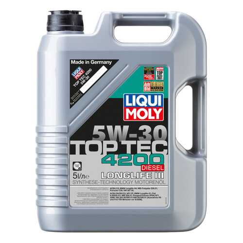 Моторное масло Liqui moly Top Tec 4200 Diesel 5w-30 5л в Газпромнефть