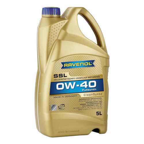 Моторное масло Ravenol Super Synthetik Oel SSL SAE 0W-40 5л в Газпромнефть