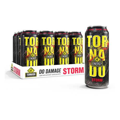 Энергетический напиток Tornado Energy Storm 12 шт по 450 мл в Газпромнефть