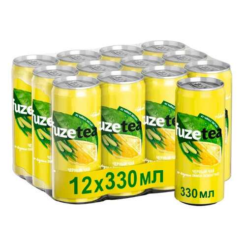 Холодный черный чай FUZE TEA лимон-лемонграсс 0.33 л (коробка 12 штуки) в Газпромнефть