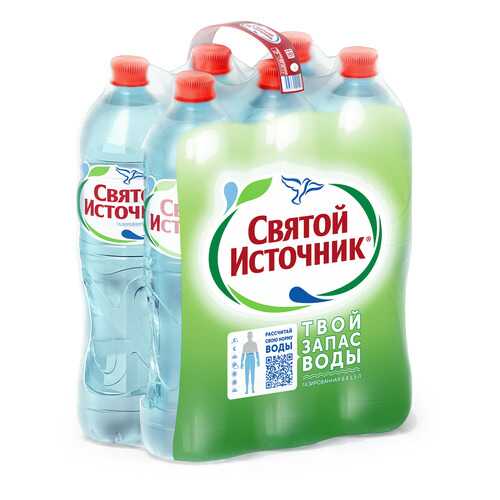 Вода питьевая Святой Источник газированная 1.5 л 6 штук в упаковке в Газпромнефть