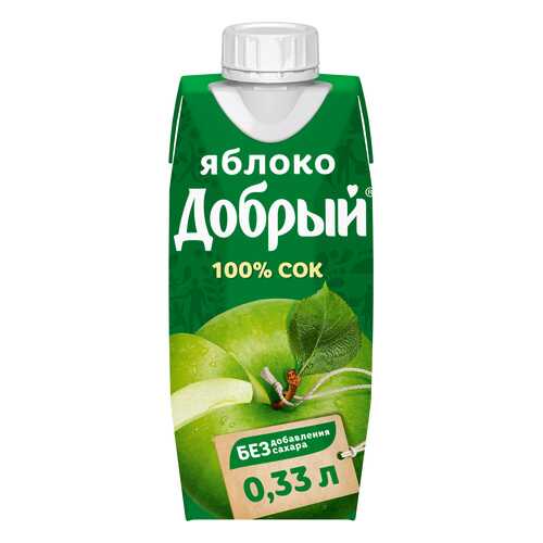Сок Добрый яблочный 100% 0.33 л в Газпромнефть
