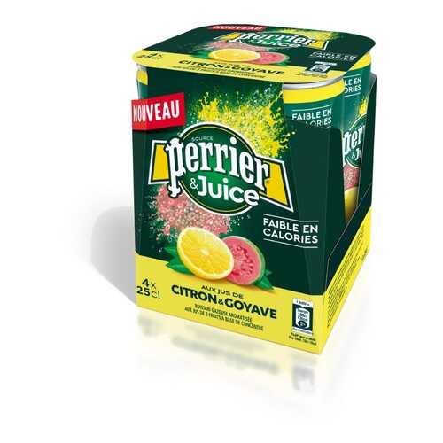 Вода минеральная газированная Perrier со вкусом лимон-гуава 4 шт по 0.25 л в Газпромнефть